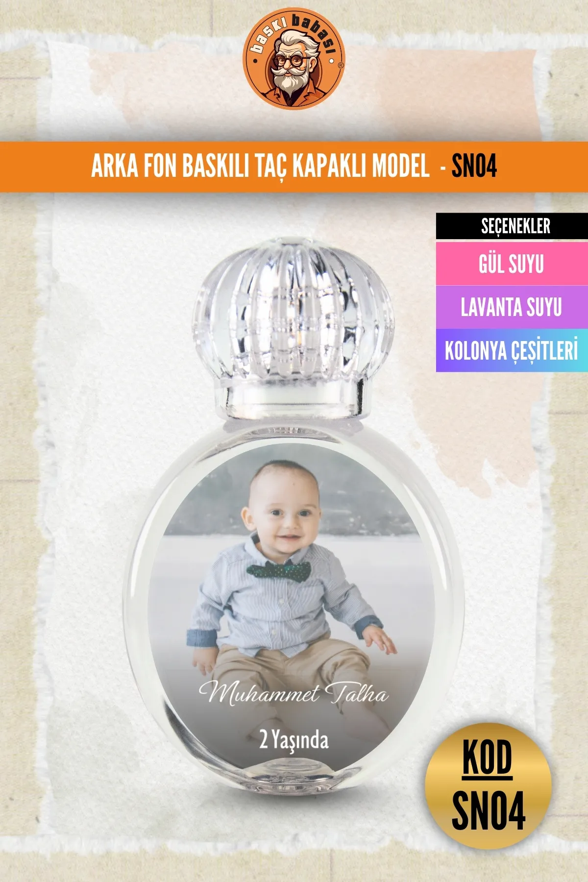 Arka Fon Baskılı Taç Kapaklı Şişe Arka Fon Baskılı Taç Kapaklı Şişe